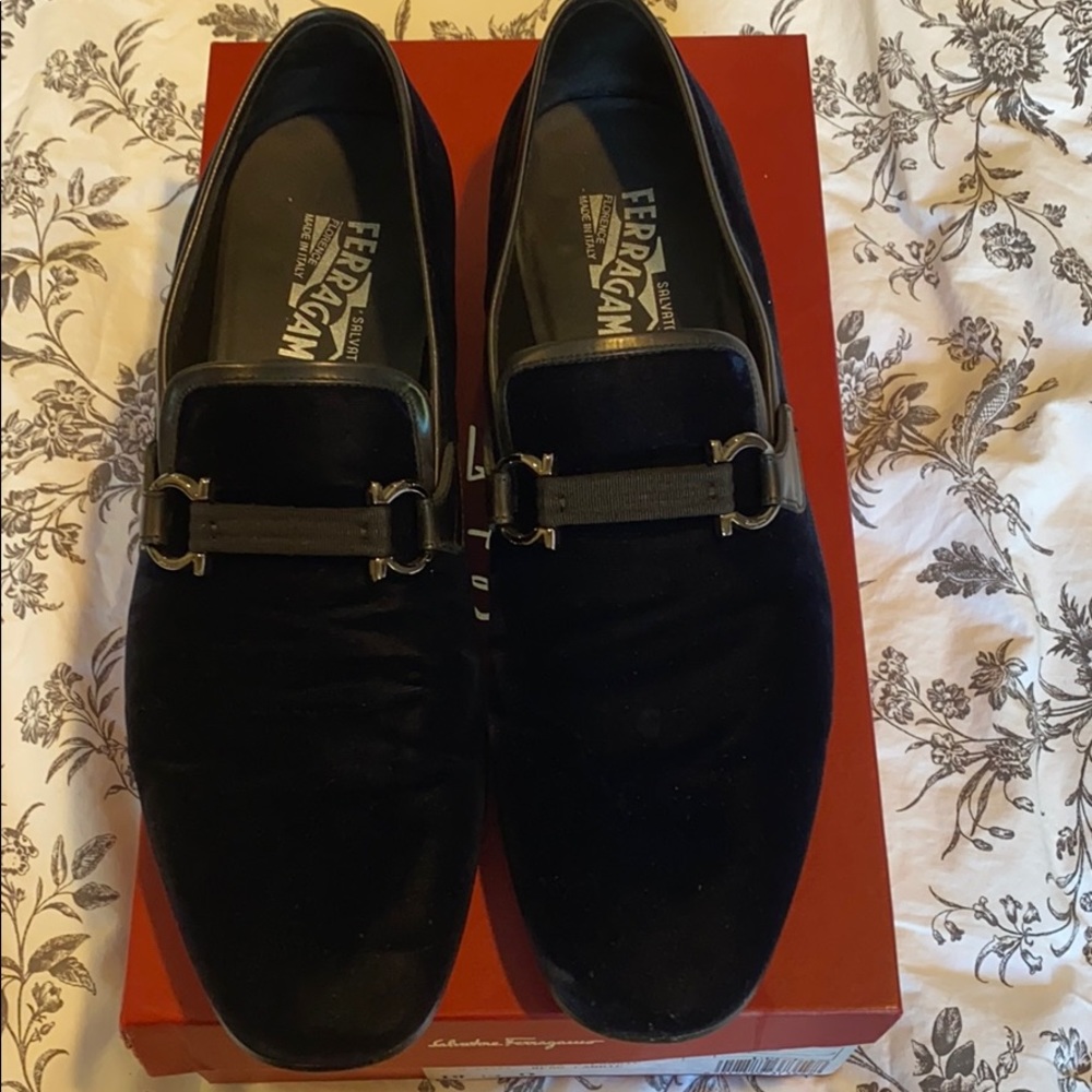 Salvatore Ferragamo Navy Loafer Size 10.5 Mens
